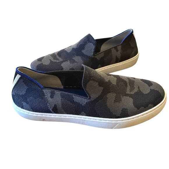 Rothys The Sneaker Gray Blue Camo Women's Slip On Low Top Shoes 8.5W Comfortable - Picture 8 of 11